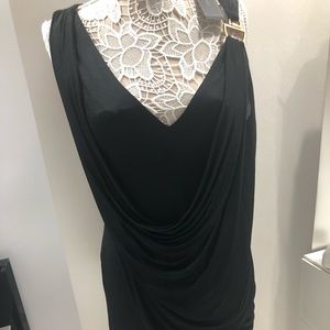 BCBGMAXAZRIA draped black dress